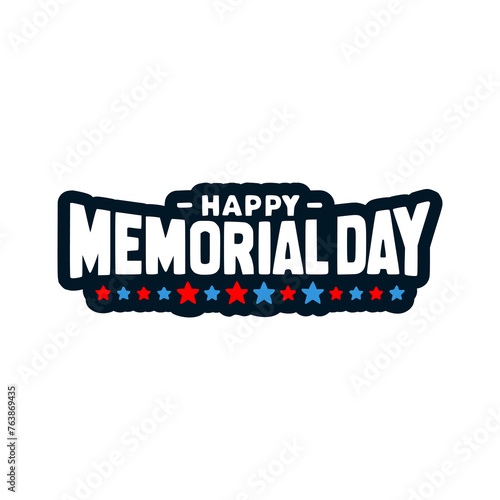 happy memorial day national holiday sticker t shirt vector illustration template design