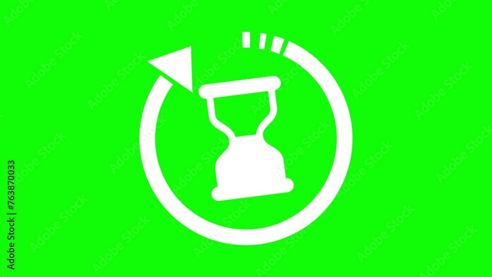 Waiting for loading, hourglass icon animation on chroma key. Seamless looping Waiting for loading, hourglass icon animation on chroma key. Seamless looping