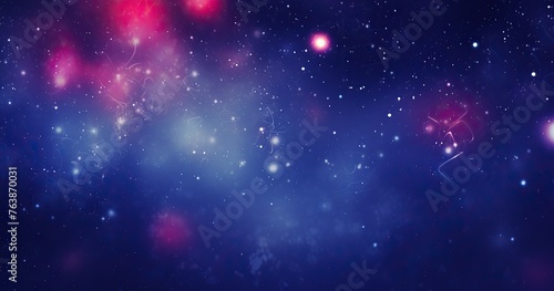 A cosmic background with vibrant stars and galaxies  featuring a dark blue gradient that transitions to purple at the bottom of the canvas. 