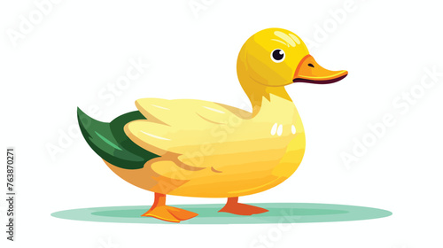Fun duck flat vector isolated on white background