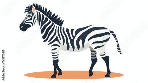 Fun zebra flat vector isolated on white background -