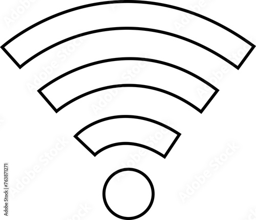 Wireless Network icon line style. Depicting symbol related to wireless Wi-Fi connectivity, including Wi-Fi sign and internet connection, that enable remote internet access on transparent background.