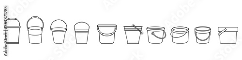 Bucket icon vector set. Cleaning illustration sign collection. Basket symbol or logo.