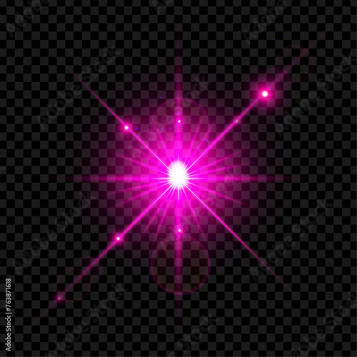 Vector realistic sparkling stars on transparent background