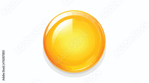 Glossy shiny glass icon on white background flat vector © Mishab