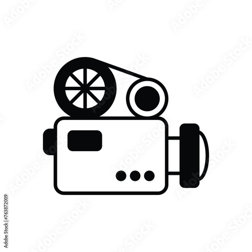 Black solidMovie Camera vector icon