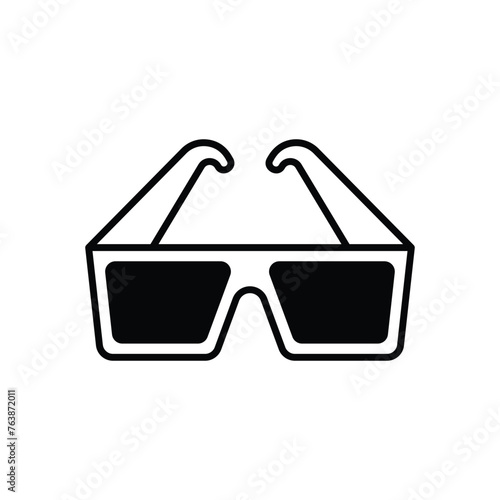 Black solid3d Glasses vector icon