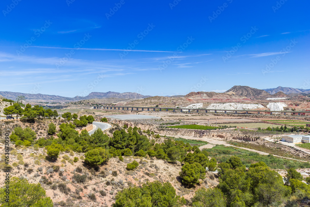 View over the landscape of Valencia province near Novelda, Spain