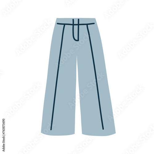 Casual women trousers. Modern culottes pants with wide legs. Trendy loose clo...