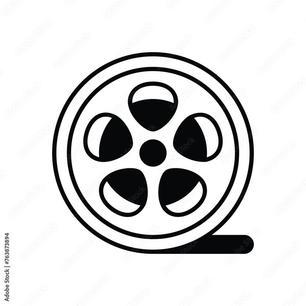 Black solidMovie Reel vector icon