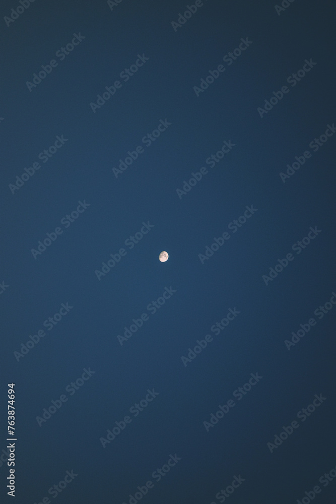 Moon rise in blue sky Moon rise in blue sky