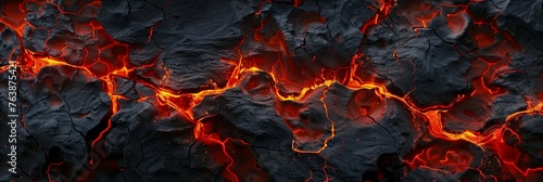 Intense molten lava flow texture simulating volcanic activity on an infernal planet surface