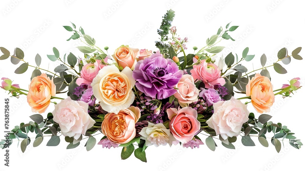 Flower arrangement bouquet isolated clipart,Geenerative ai,  - obrazy, fototapety, plakaty 