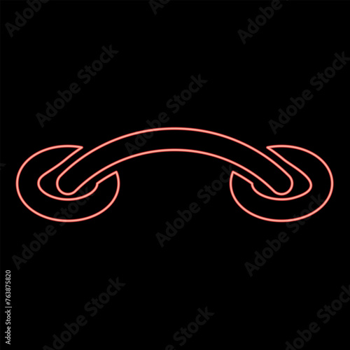 Neon cross stitching sew darning-stitch stalks of the thread insertion sewing connect fabric Surgical seam Rough seam patch suture red color vector illustration image flat style