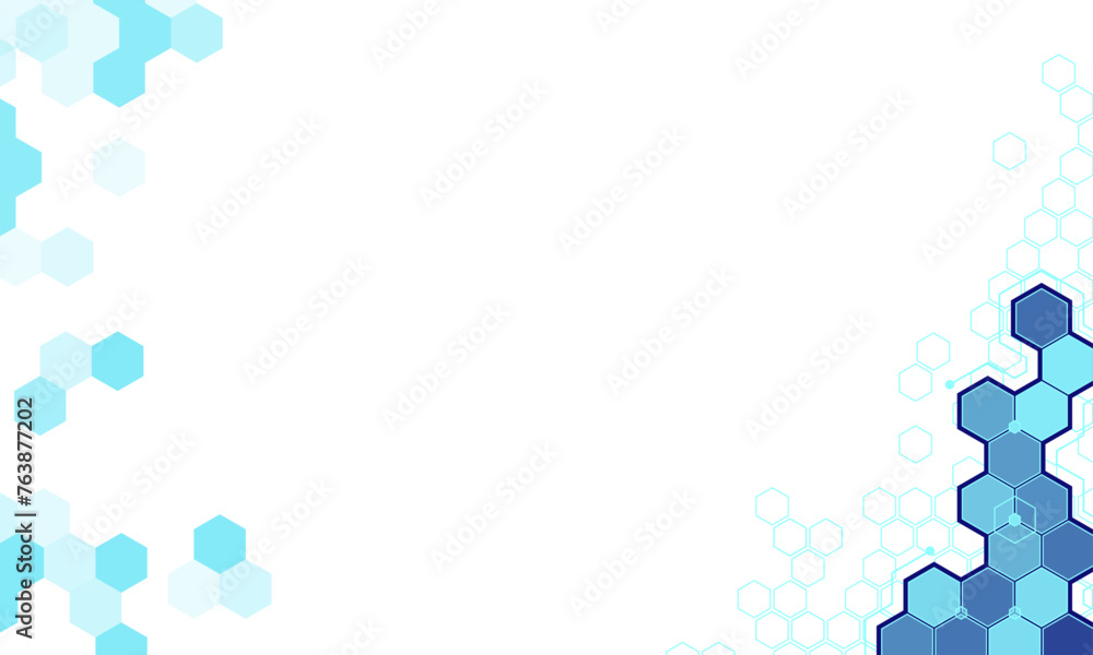 vector abstract white background with blue hexagonal shapes Stock ...