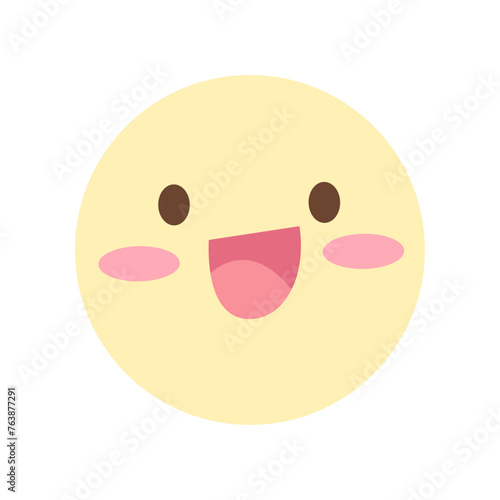 vector emoji smiling cartoon kawaii on white background