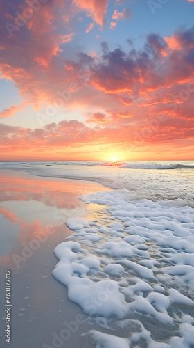Sunrise over the sea. Summer lanscape.