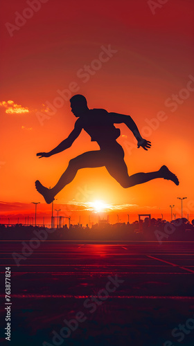 Breathtaking Leap: A Masterful Display of Athleticism and Strength at Sunset