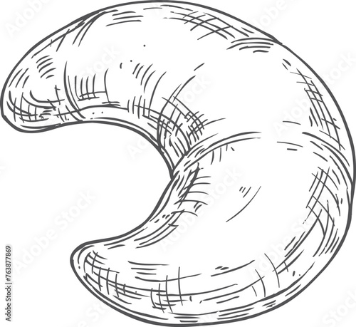 Kifli sketch. Fresh bakery. Tasty fresh pastry