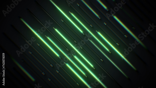A background pattern of neon strip lights.