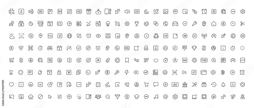 Mega set of ui ux icons, user interface icon set collection Mega set of ui ux icons, user interface icon set collection
