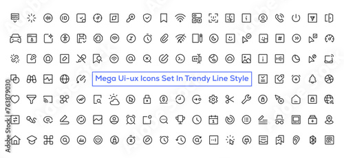 Mega set of ui ux icons, user interface icon set collection