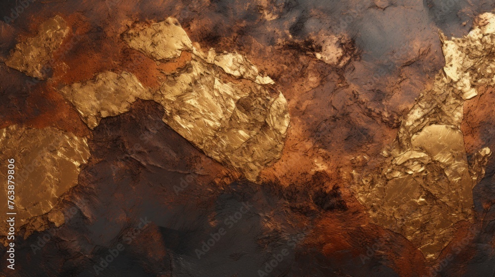 Fototapeta premium Cracked Golden and Dark Stone Texture