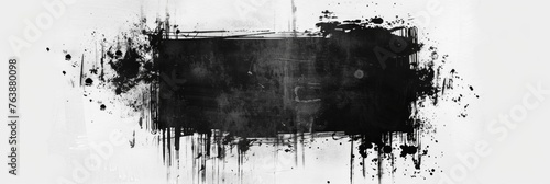 Wide-Format Black and White Abstract Splatter Art