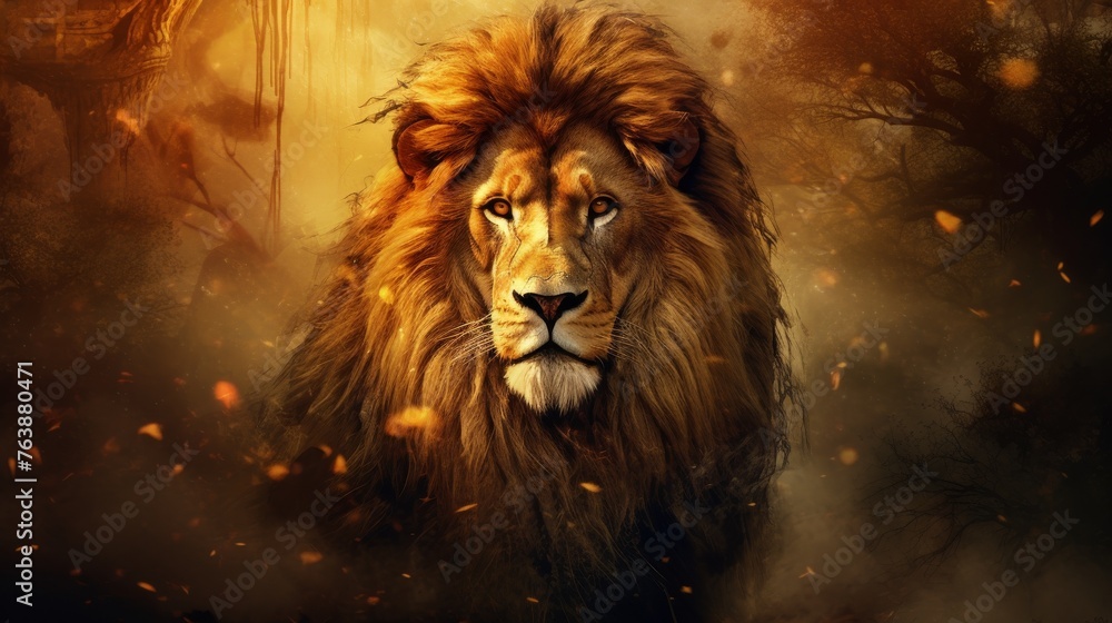 lion portrait , illustration art