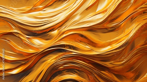 Abstract Golden Flow Metallic Streaks