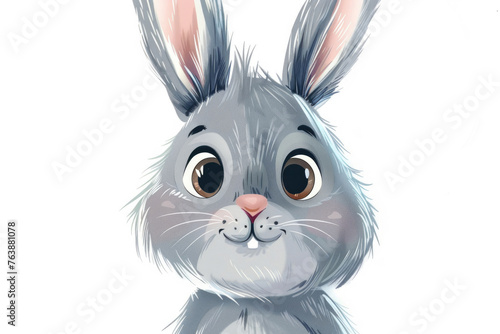 Adorable bunny illustration with chubby cheeks and expressive eyes