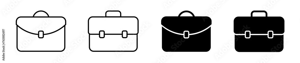 Briefcase icon set. Business bag, portfolio symbol. Editable stroke. Vector illustration. Briefcase icon set. Business bag, portfolio symbol. Editable stroke. Vector illustration.