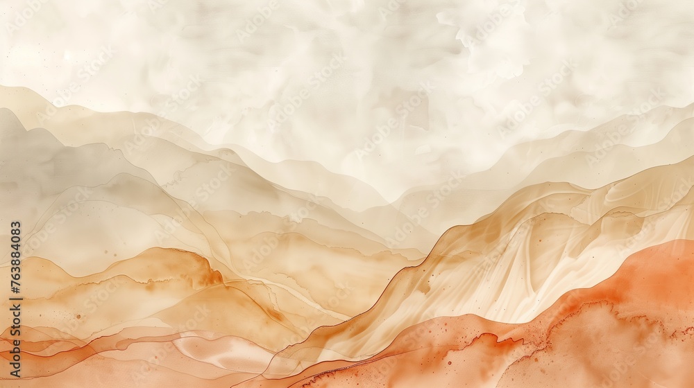 gradient of warm and cool hues in liquid marbled ink art design - obrazy, fototapety, plakaty 