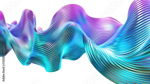 3d modern wave gradient blue and purple isolated on transparent background