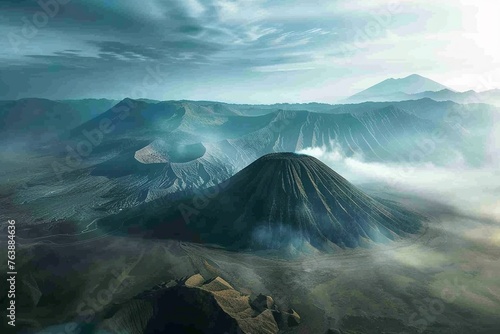 Long exposure beautiful high angle view landscape photography of Acatenango Volcano