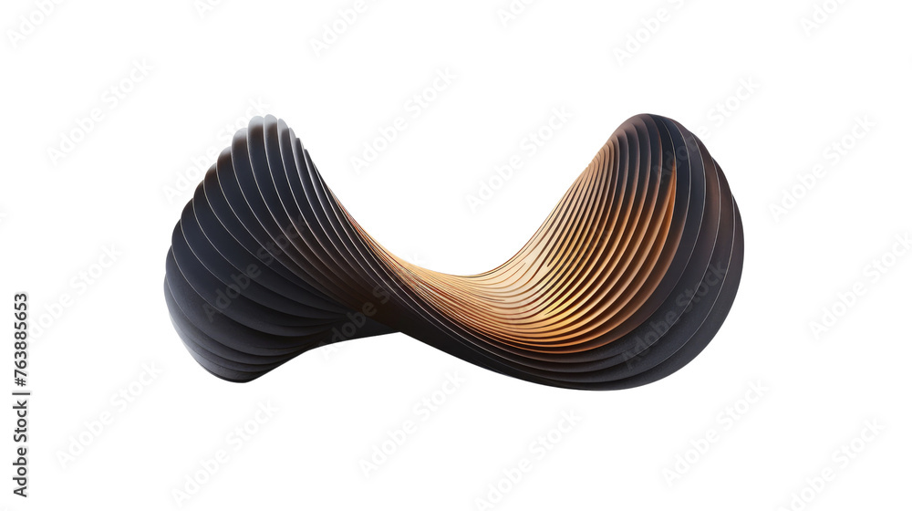 Dark shiny 3d wave and curve on transparent background Dark shiny 3d wave and curve on transparent background