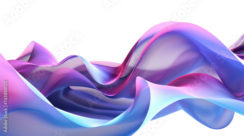 3d modern wave gradient blue and purple isolated on transparent background