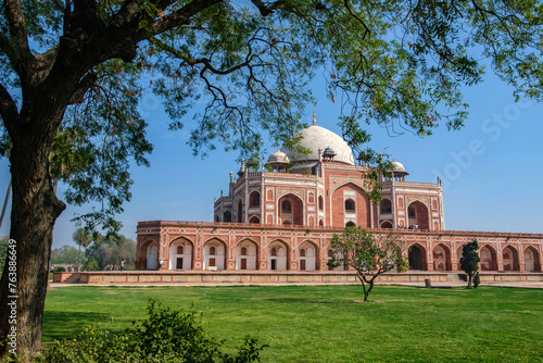 The Tomb of Emperor Humayun at Delhi India. This tomb, built in 1570, is of particular cultural significance as it was the first garden-tomb on the Indian subcontinent. photo