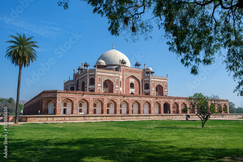 The Tomb of Emperor Humayun at Delhi India. This tomb, built in 1570, is of particular cultural significance as it was the first garden-tomb on the Indian subcontinent. photo