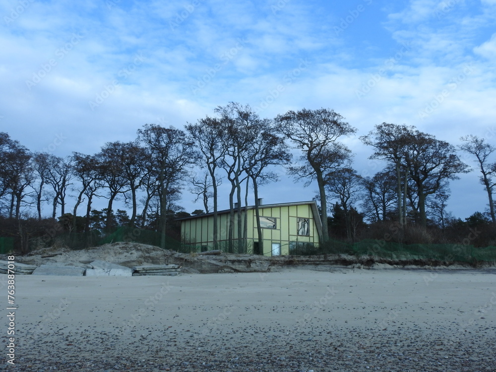 lonely house on the curonian spit in the forest