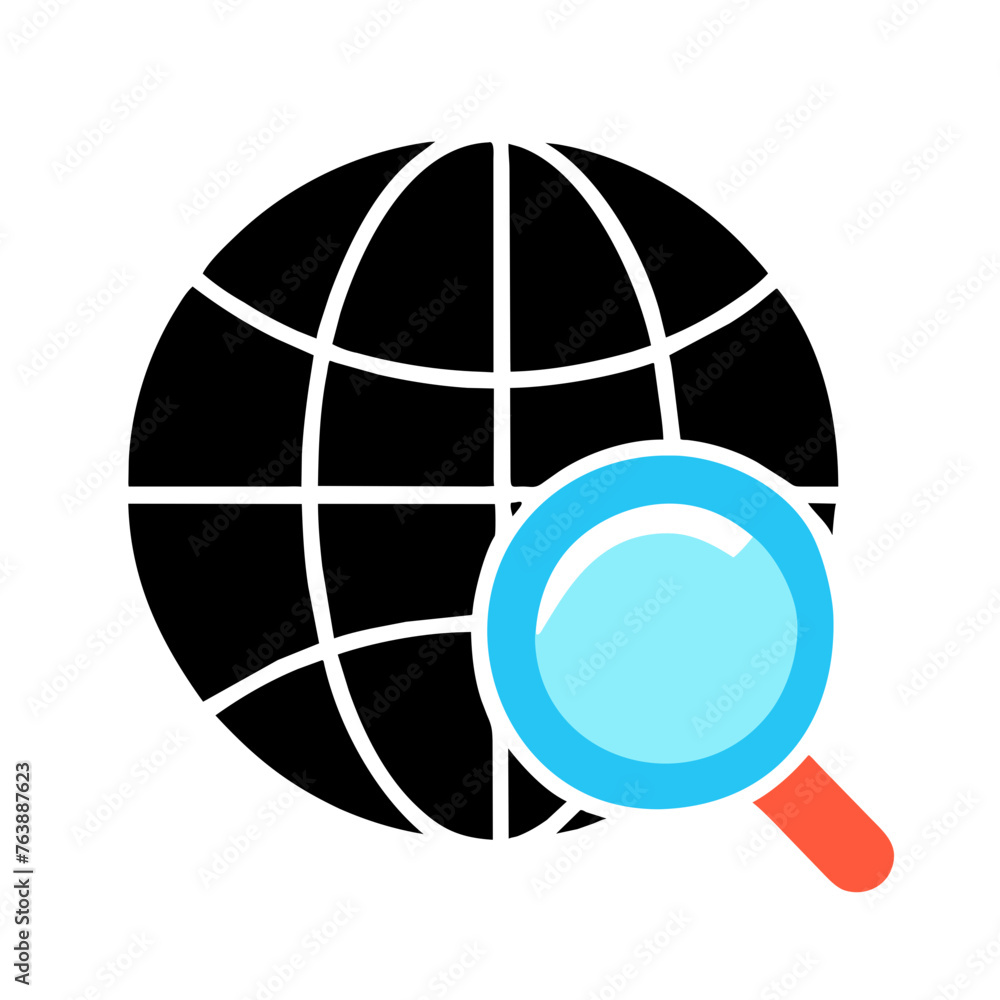 Search to go to website or internet icon for apps and websites. magnifying glass globe icon. Search to go to website or internet icon for apps and websites. magnifying glass globe icon.