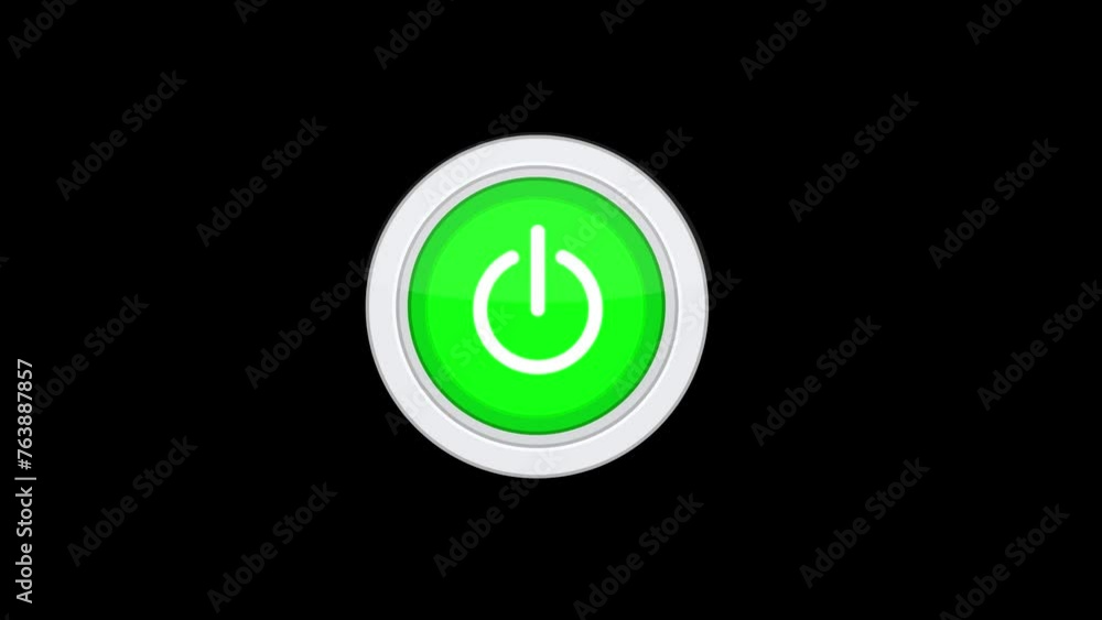 Turn off button animation with hand gesture, hand push button, visualization of settings switch animated visual interface element, green color switch into red color Turn off button animation with hand gesture, hand push button, visualization of settings switch animated visual interface element, green color switch into red color