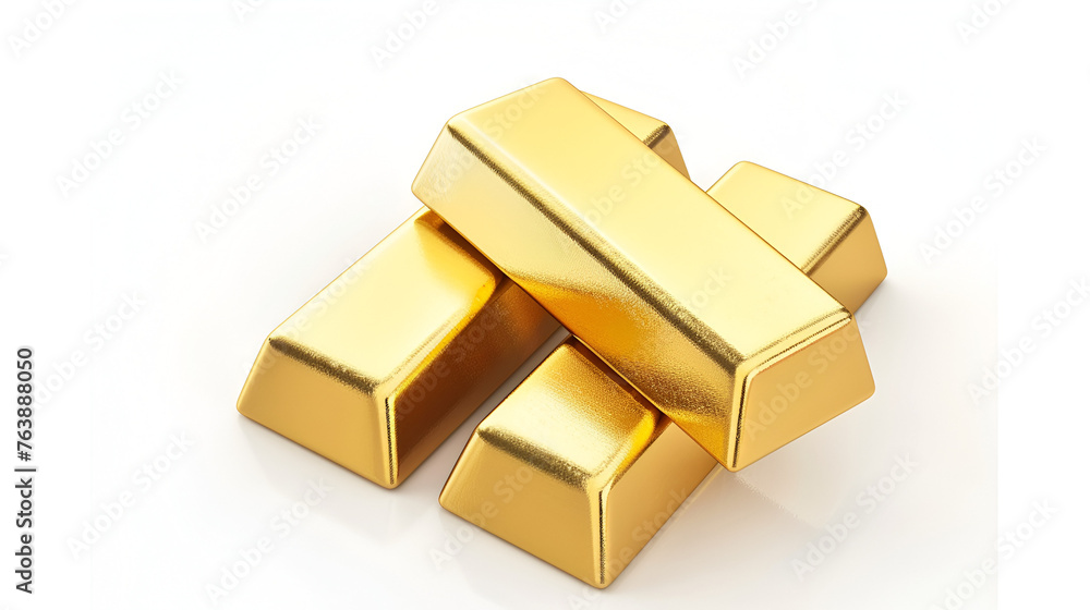 gold bars isolated on white