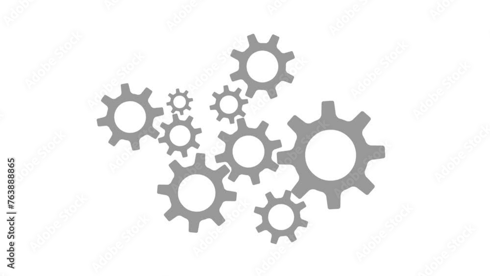 Set of rotating cog icons, setting icons 2d animation Set of rotating cog icons, setting icons 2d animation