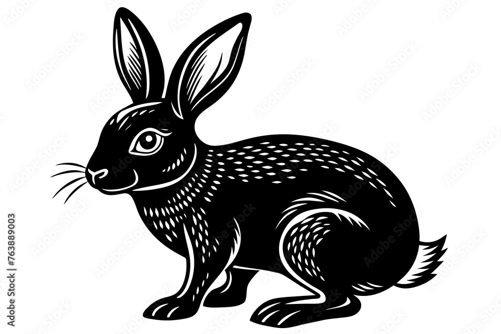 Obraz premium Rabbit silhouette vector and illustration