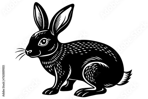 Rabbit silhouette vector and illustration