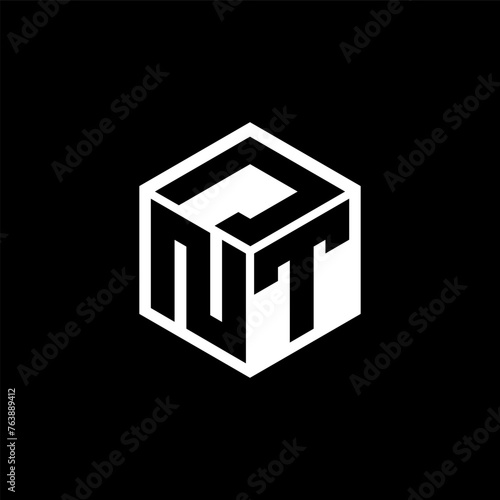 NTJ letter logo design in illustration. Vector logo, calligraphy designs for logo, Poster, Invitation, etc.