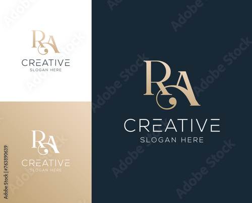 Initial letter RA AR logo design vector illustration
