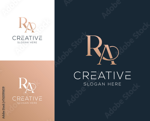 Initial letter RA AR logo design vector illustration