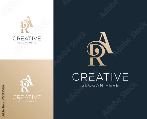 Initial letter RA AR logo design vector illustration